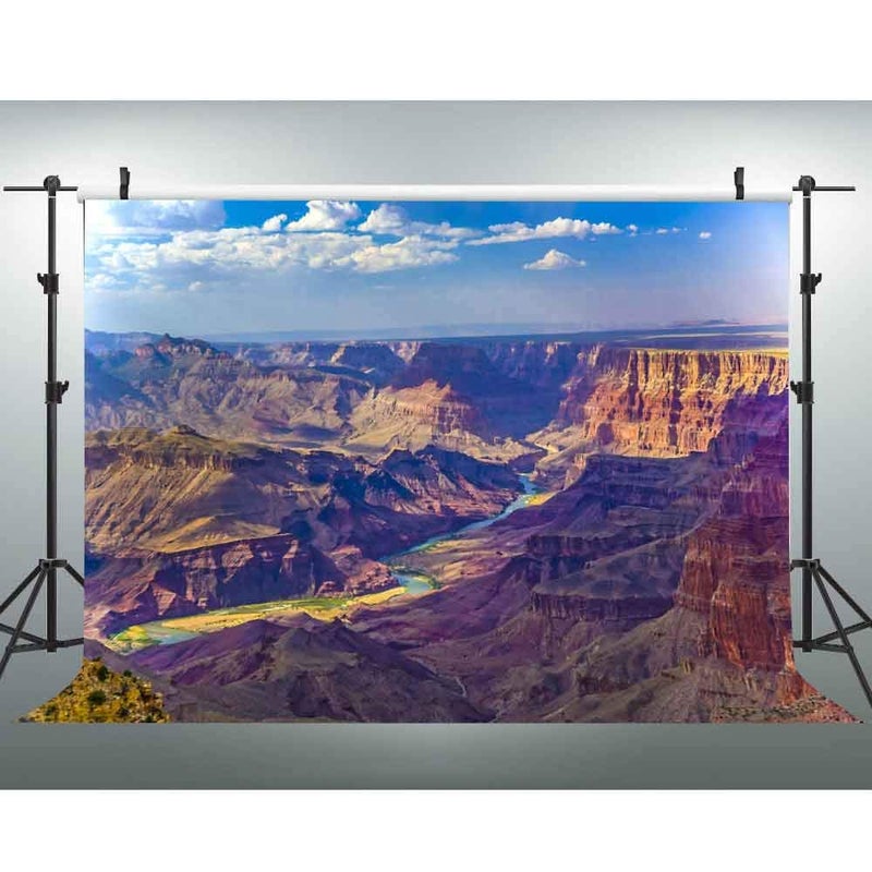EOA 7(W) x5(H) FT Grand Cayon Aerial View Picture Photography Backdrop Arizona River Stream Rock Plateau Background Party Banner Photo Shoot Studio Props - Image 1